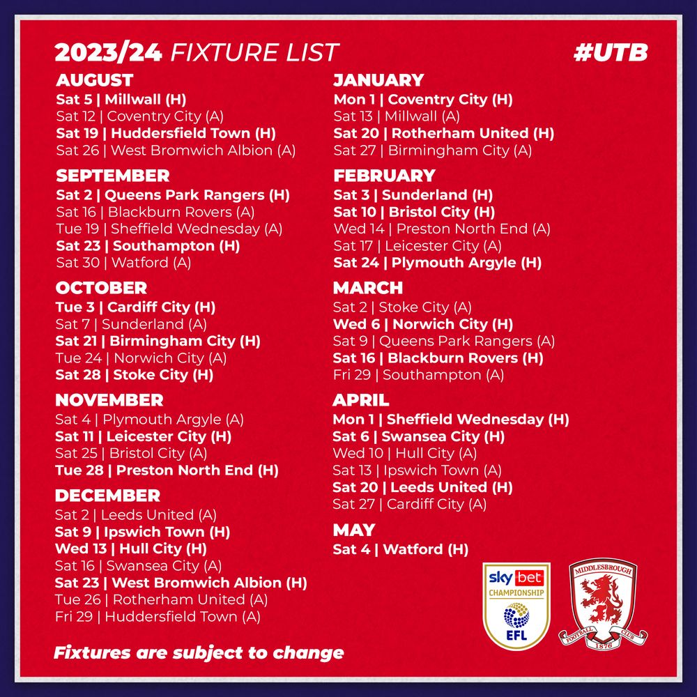 2023/24 Championship Fixtures Confirmed - News - Preston North End