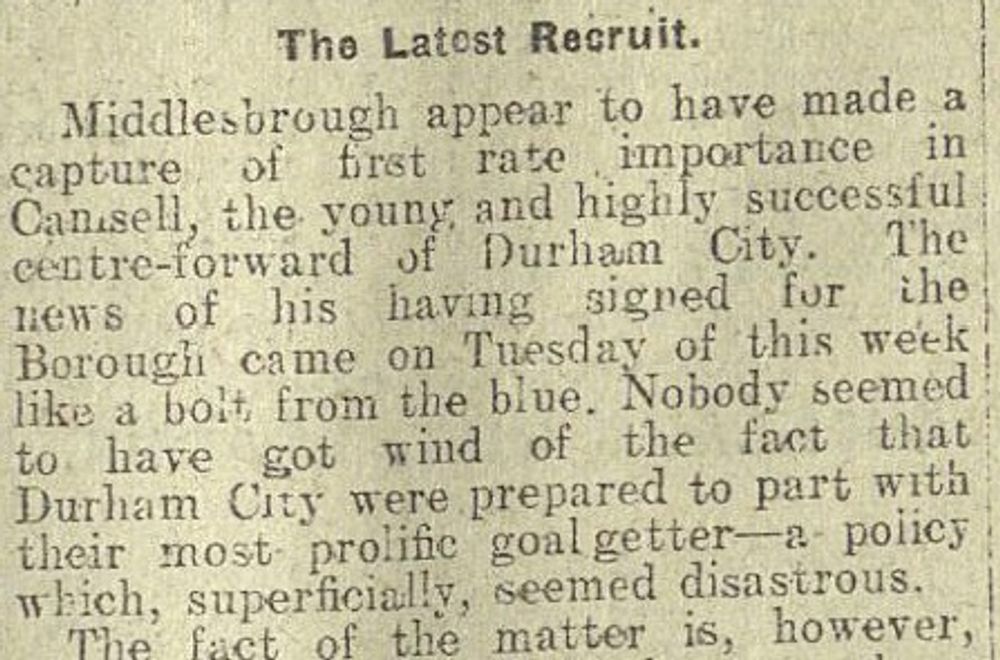2 - The Sports Gazette 10th October 1925 reports on the capture of Camsell from Durham City (Sports Gazette).jpg 2 - The Sports Gazette 10th October 1925 reports on the capture of Camsell from Durham City (Sports Gazette).jpg